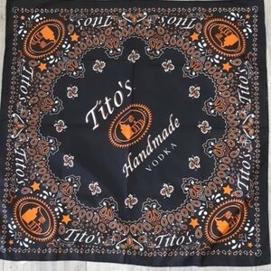 Tito's Vodka Black and Orange Bandana